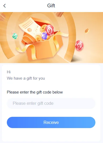 Goa Games Redemption Gift Code Entry Box